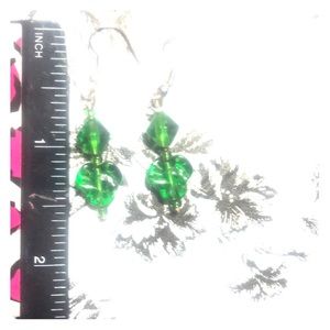 New green dangle earrings